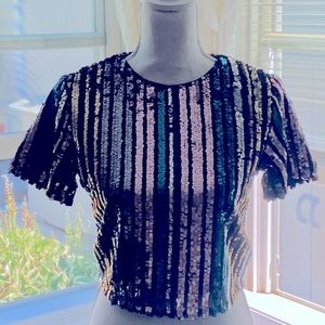 Colorful Sequin Crop top by Miss Selfridge
